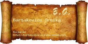 Bartakovics Orsika névjegykártya
